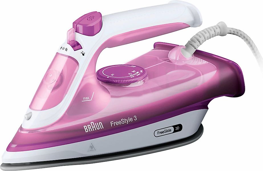 Braun Dampfbügeleisen "FreeStyle 3 FI 3124 PU - 2.400 W, 170 g Dampfstoß, 2 günstig online kaufen
