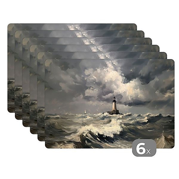 MuchoWow Platzset Leuchtturm - Wellen - günstig online kaufen