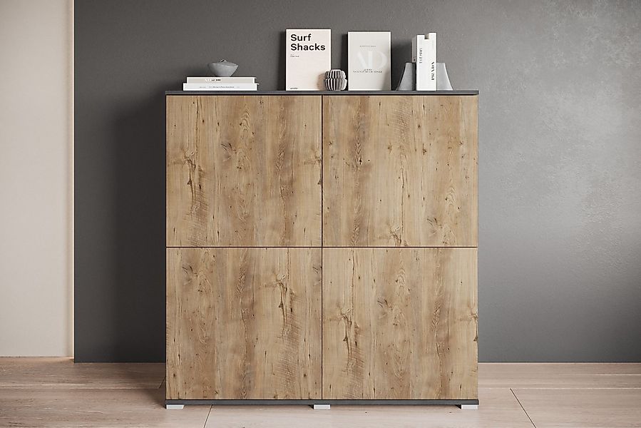 INOSIGN Highboard Kenia, moderne grifflose Hochkommode mit 4 Türen, Breite günstig online kaufen