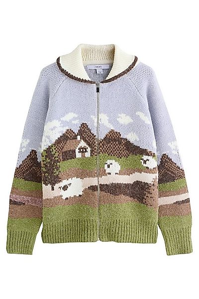 Next Strickjacke Strickjacke mit Reißverschluss, Landschaftsszene (1-tlg) günstig online kaufen