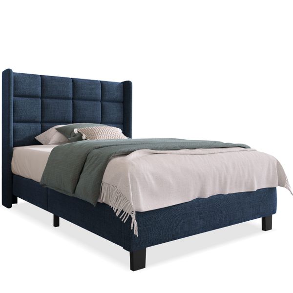 Flieks Polsterbett (1-tlg), Einzelbett Holzbett Leinen günstig online kaufen