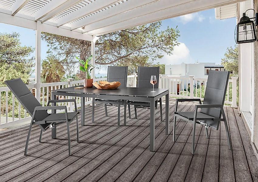 Destiny Garten-Essgruppe "COSTA CREMONA", (5 tlg.), 4 Hochlehner Textilene, günstig online kaufen