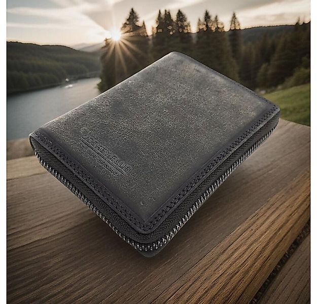 JOCKEY CLUB Geldbörse echt Leder Portemonnaie mit RFID Schutz vintage Hunte günstig online kaufen