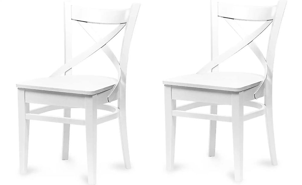 KONSIMO Holzstuhl 2er-Set   ¦ weiß ¦ Maße (cm): B: 45,5 H: 81,5 Stühle > Po günstig online kaufen