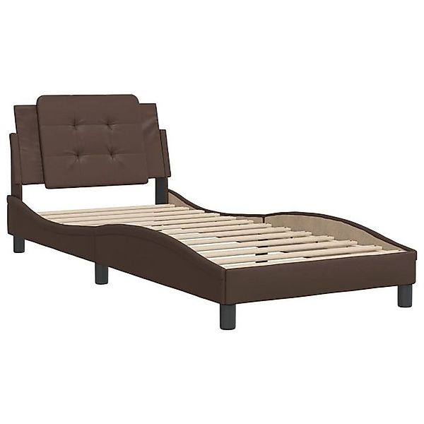 vidaXL Bett Bettgestell ohne Matratze "Zadar" Braun 80x200 cm Kunstleder günstig online kaufen