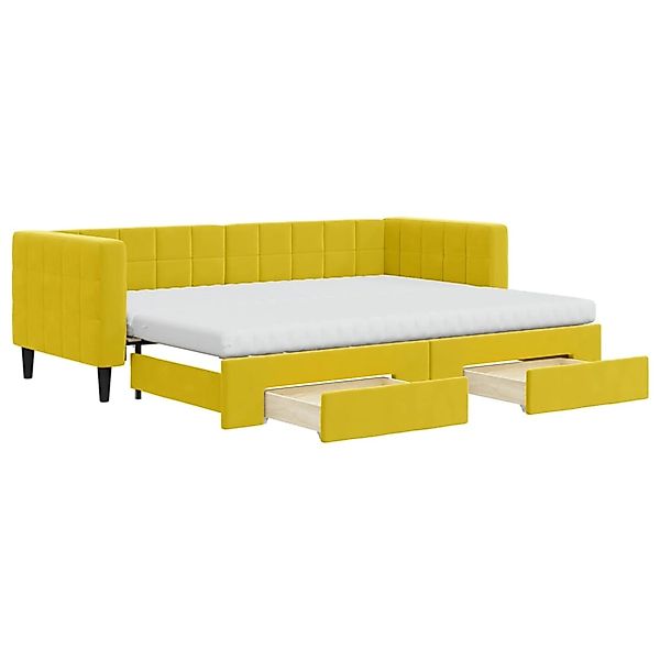 vidaXL Tagesbett Ausziehbar mit Schubladen Gelb 80x200 cm Samt 3196761 günstig online kaufen