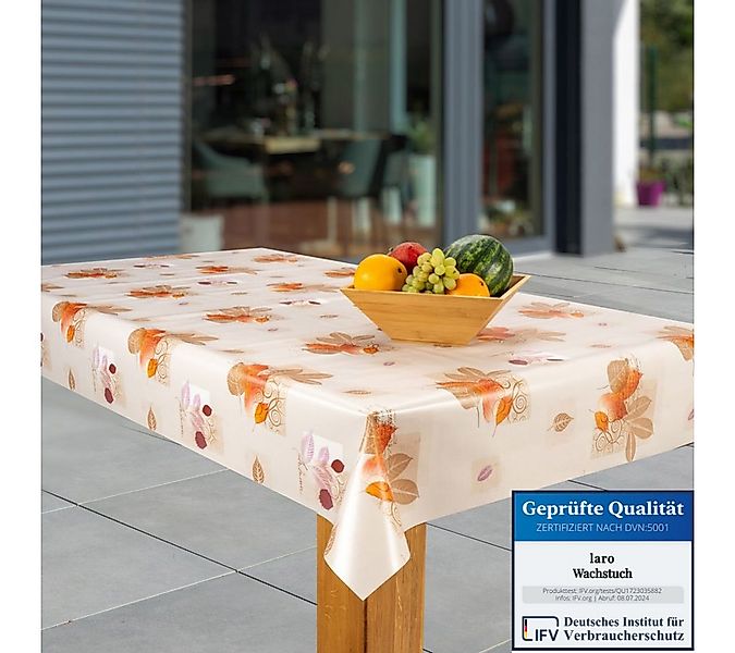 laro Tischdecke Wachstuch-Tischdecken Abwaschbar Herbstblätter braun – rech günstig online kaufen