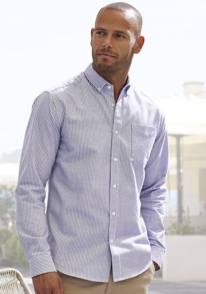 H.I.S Langarmhemd "Regular-fit" Oxfordhemd langarm mit Button-down-Kragen a günstig online kaufen