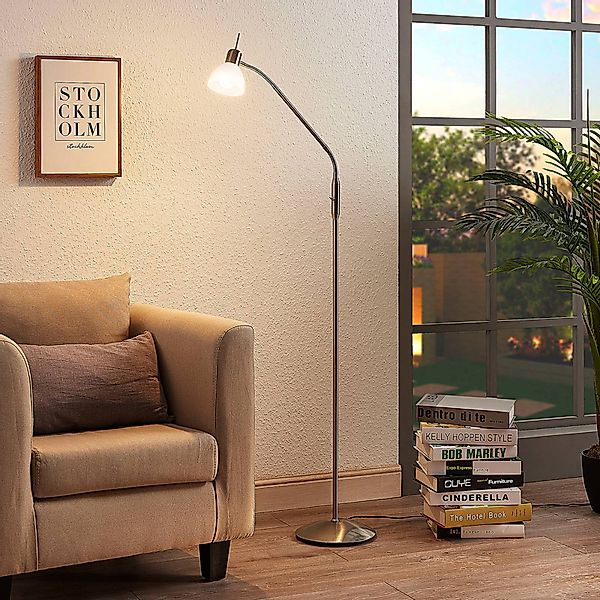 Lindby Stehlampe Gwendolin, 160 cm, Glas, E14, verstellbar günstig online kaufen