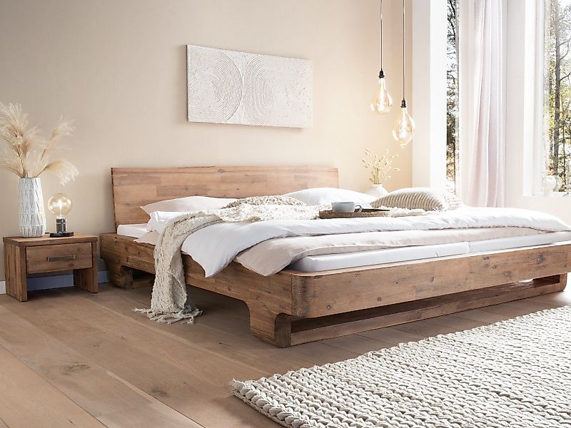 massivum Massivholzbett Holzbett Sendai Akazie gebürstet günstig online kaufen