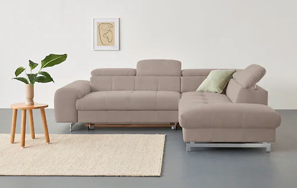 COTTA Ecksofa "Chef L-Form" mit Kopfteilverstellung, edle Metallkufen, wahl günstig online kaufen