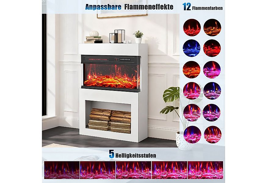 oyajia Elektrokamin Elektrischer Kamin mit 3D-Flammeneffekt, Heizung, Holzf günstig online kaufen