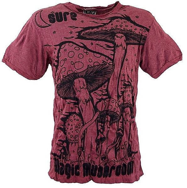 Guru-Shop T-Shirt Sure Herren T-Shirt Magic Mushroom - bordeaux Festival, a günstig online kaufen