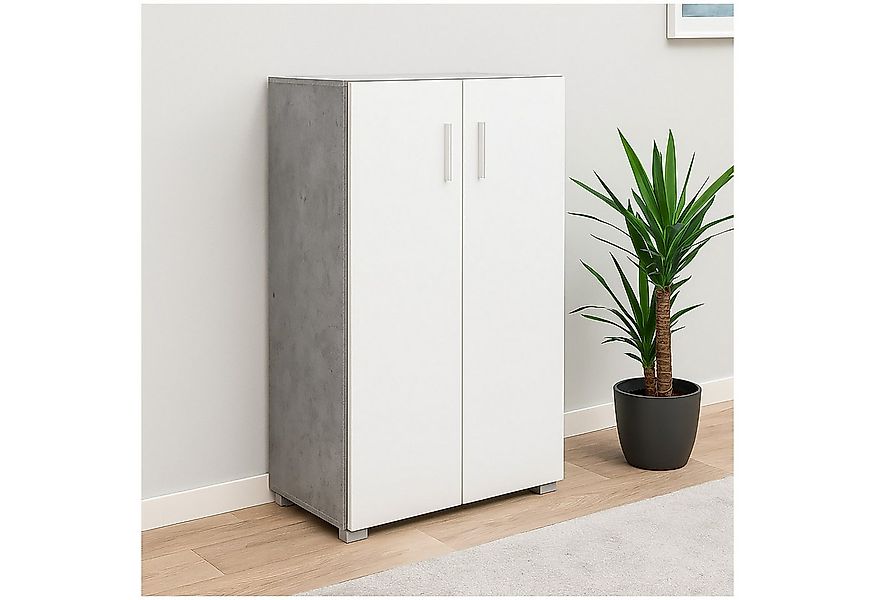 HTI-Living Sideboard Sideboard 3 Fächer Thekla Beton-Weiß (Stück, 1 St., 1 günstig online kaufen