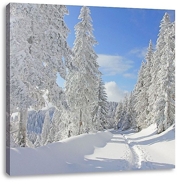 Pixxprint Leinwandbild Winterlandschaft Bäume, Winterlandschaft Bäume (1 St günstig online kaufen