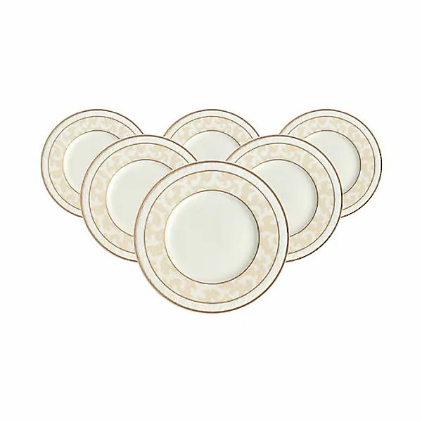 Villeroy & Boch Brotteller »Brotteller Ivoire ø 18 cm 6er Set weiß-gold« günstig online kaufen