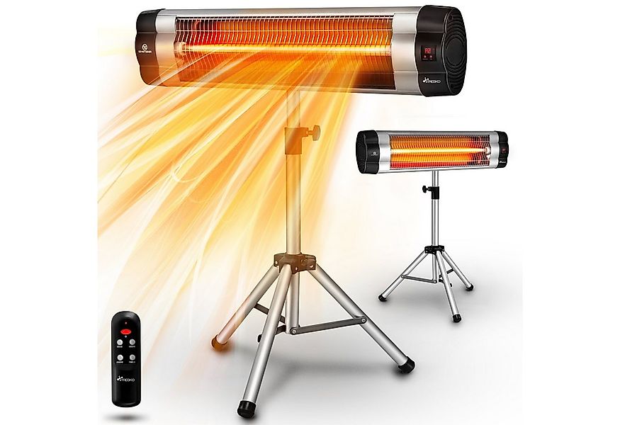 TRESKO Heizstrahler Infrarot Wärmestrahler elektrisch mit Fernbedienung, 25 günstig online kaufen