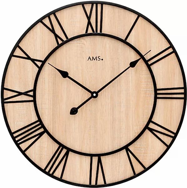 AMS Wanduhr »W9649«, Quarzuhr,Holz,Wohnzimmer,Esszimmer,Küche,Arbeitszimmer günstig online kaufen