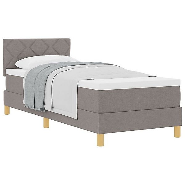 vidaXL Bett Boxspringbett mit Matratze Taupe 80x200 cm Stoff (1-tlg) günstig online kaufen