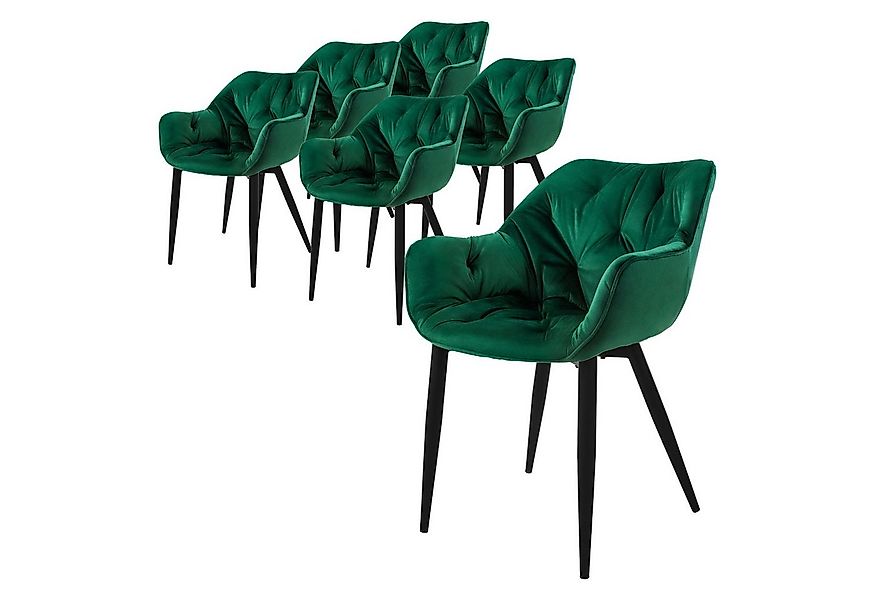 ML-DESIGN Stuhl Esszimmerstuhl mit Rückenlehnen und Armlehnen aus Samt mit günstig online kaufen