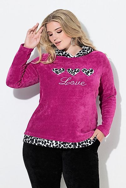 MIAMODA Sweatshirt Hoodie Kapuzensweater Flausch-Sweat Leo-Details günstig online kaufen