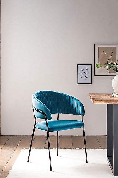 SalesFever Esszimmerstuhl »Idro Komfortabler Polsterstuhl« () 1 Stk. Samt A günstig online kaufen