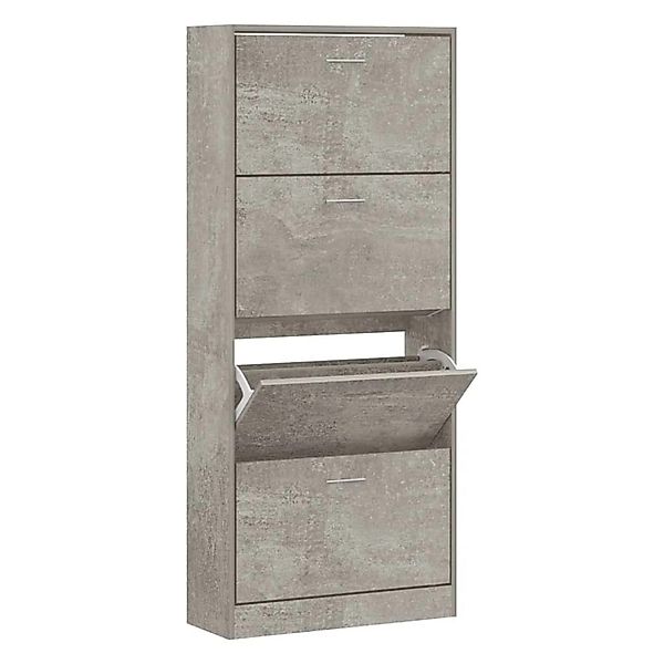 vidaXL Schuhschrank Betongrau 63x24x147 cm Holzwerkstoff 342545 günstig online kaufen