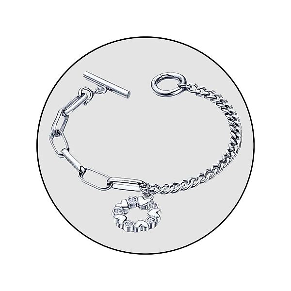 GOLDKLEIN Armband Edelstahl Herzring Zirkonia Schmuck günstig online kaufen