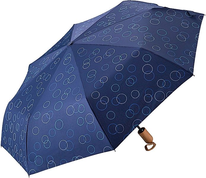 EuroSCHIRM® Taschenregenschirm Taschenschirm 32P7, Kreise blau, marineblau, günstig online kaufen