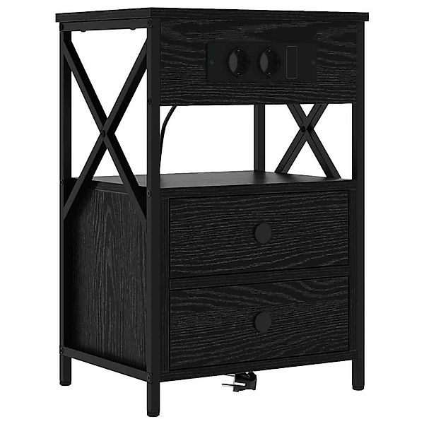 vidaXL Nachttisch Schwarze Eiche 40 x 31 x 60 cm Holzwerkstoff 859460 günstig online kaufen