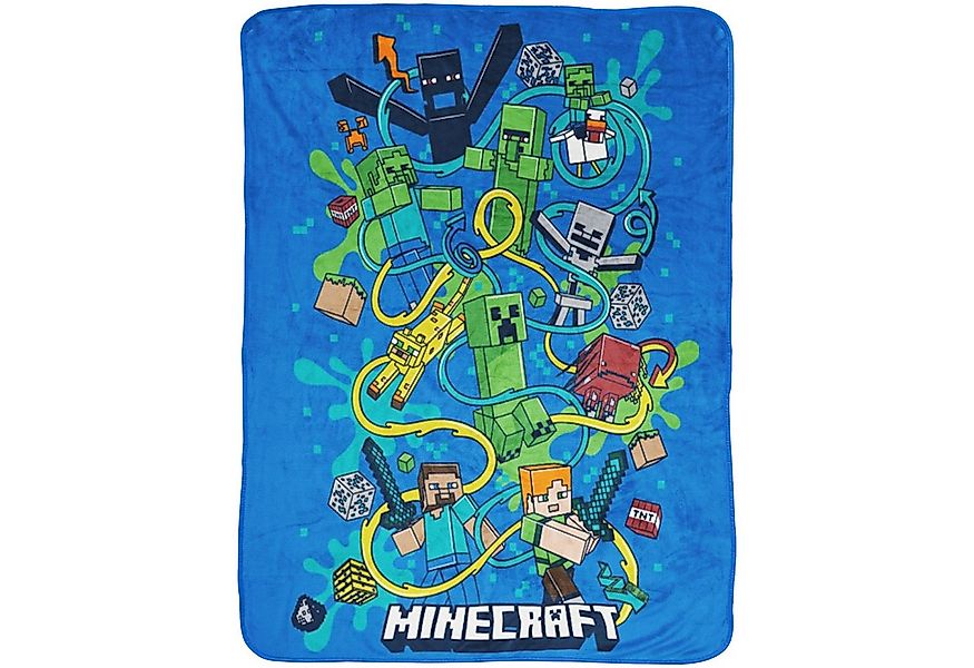 Wohndecke Minecraft Decke Slurp 150x200 cm Kuscheldecke Wohndecke, BERONAGE günstig online kaufen