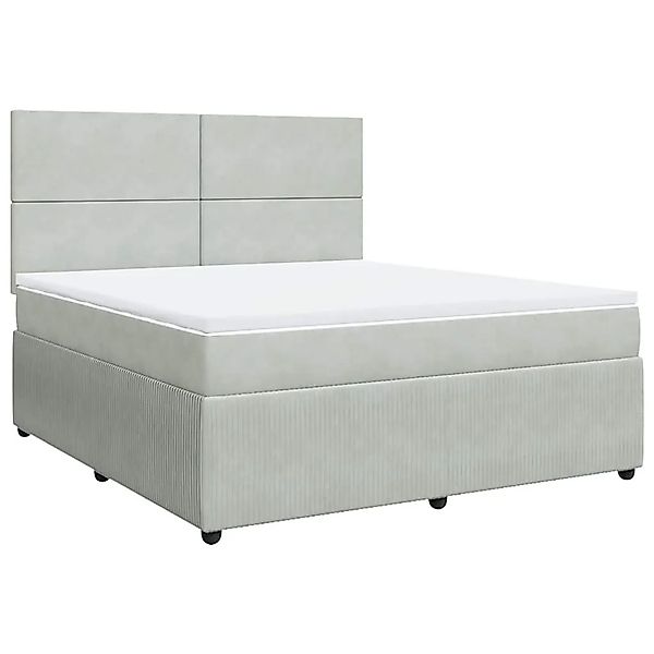 vidaXL Boxspringbett mit Matratze Hellgrau 180x200 cm Samt 3294700 günstig online kaufen