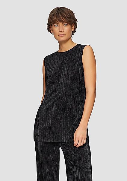 s.Oliver Muscleshirt T-Shirt Plissiertes Jersey-Top mit Glitzereffekt günstig online kaufen