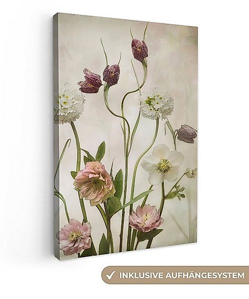 OneMillionCanvasses® Leinwandbild Blumen - Frühling - Garten - Stilleben, F günstig online kaufen