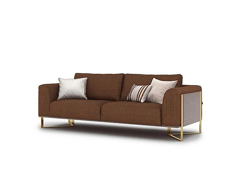 Xlmoebel Sofa Modernes braunes Drei-Sitzer-Sofa Luxus Polstermöbel Design C günstig online kaufen