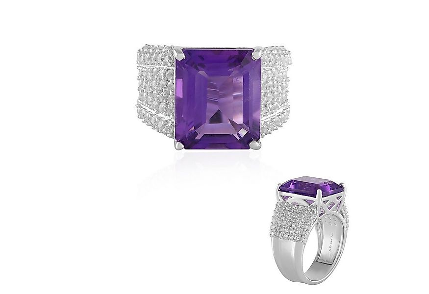 Cavill Silberring Cavill platinierter 925 Silberring mit 8,39 ct Amethyst l günstig online kaufen