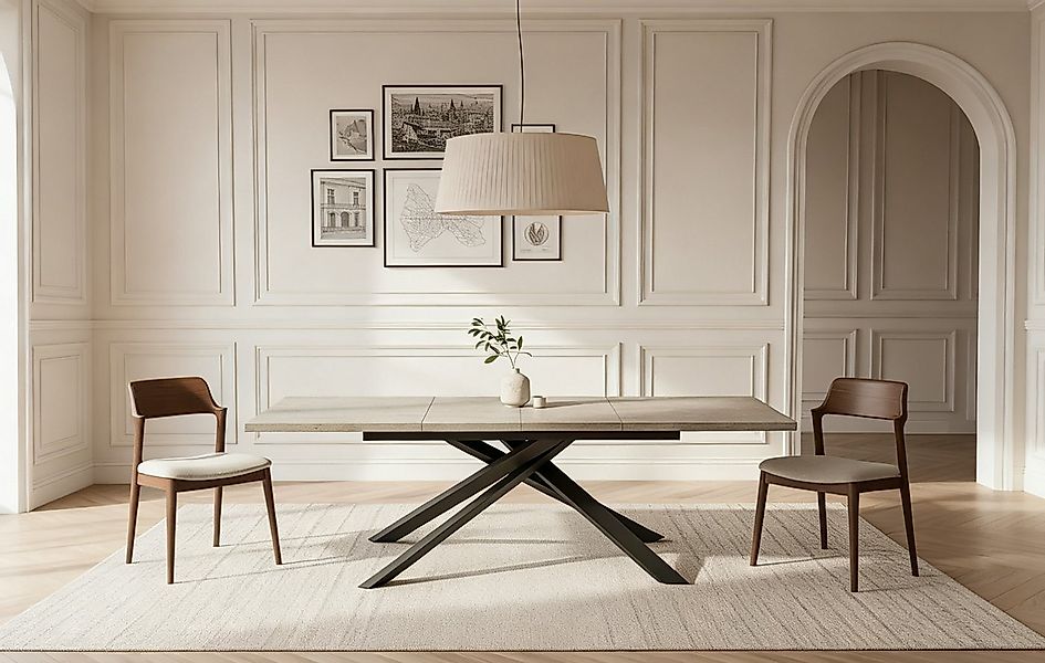 DUBI Möbel Esstisch MALTE, Metallgestell, ausziehbar, 140-180-220cm, 2 Einl günstig online kaufen