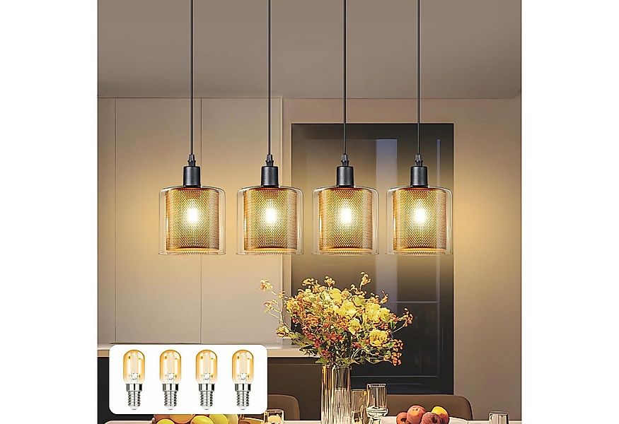 ZMH Pendelleuchte Esszimmer Vintage Pendellampe mit Doppeltem Schirm 1/3/4 günstig online kaufen