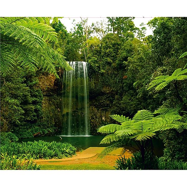Sanders & Sanders Fototapete Wasserfall Grün 360 x 270 cm 600460 günstig online kaufen