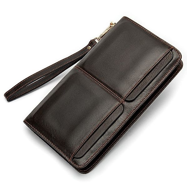 YUBRO-STUDIO Clutch Herren Geldbörse Echtleder Kartenhalter günstig online kaufen