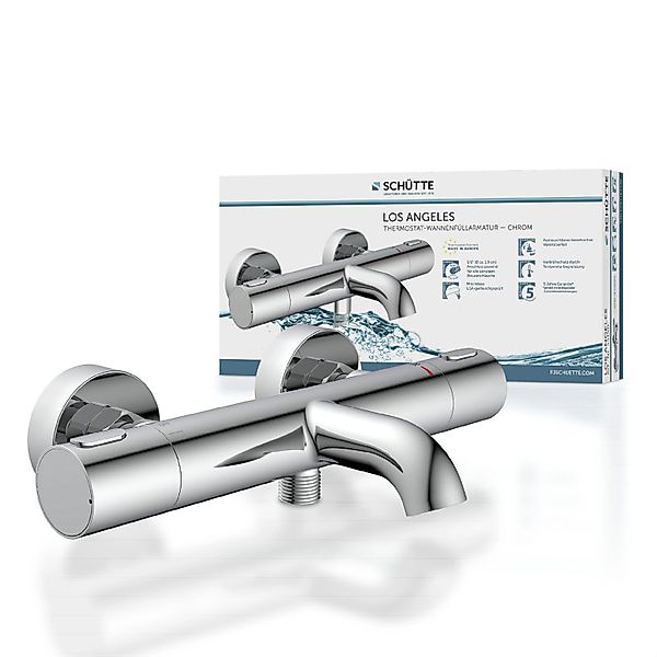 Schütte Thermostat Wannenfüllarmatur Los Angeles Chrom günstig online kaufen