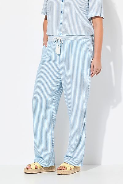 Ulla Popken Schlupfhose Streifenhose Rose Seersucker günstig online kaufen