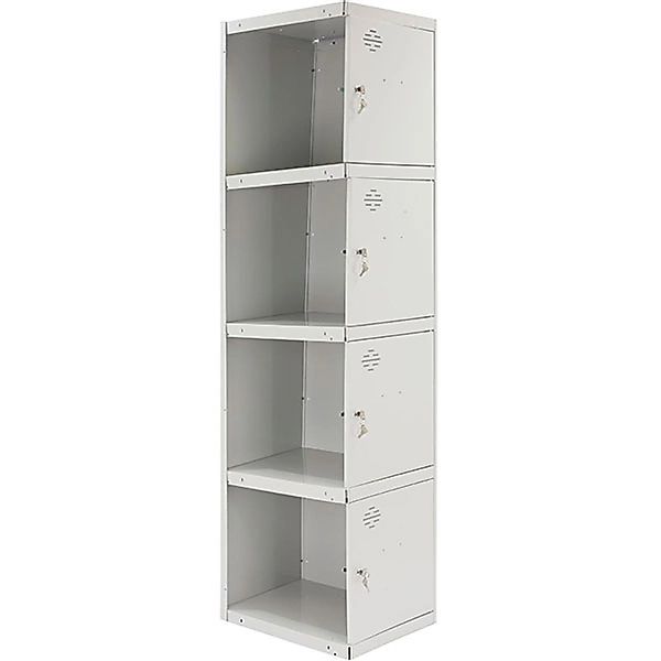 PROREGAL Spind AMEGO HxBxT 180 x 30 x 50 cm 4 Abteile Anbaumodul Grau-Grau günstig online kaufen
