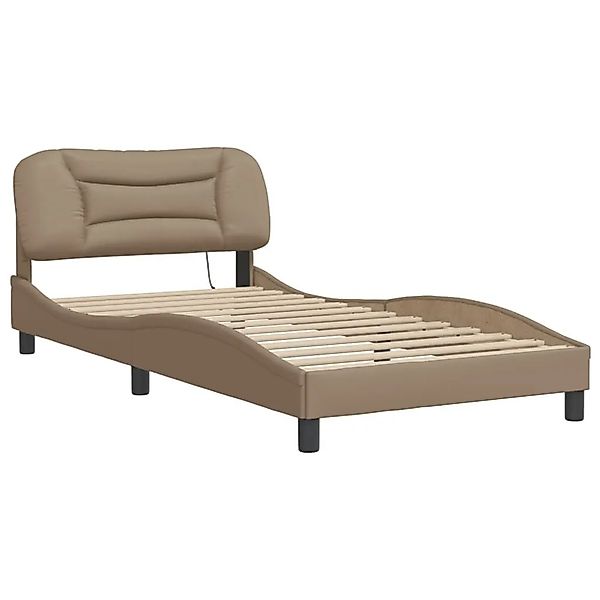 vidaXL Bettgestell mit LED Ohne Matratze Cappuccino-Braun 100x200 cm 321391 günstig online kaufen