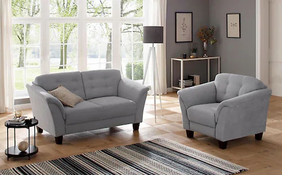 Home affaire Sessel »Trondheim«, mit Federkern, Knopfheftung im Rücken, Füß günstig online kaufen