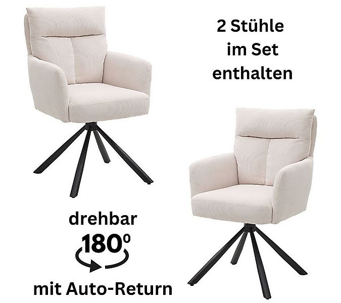 Stolkom Sp.z.o.o. Armlehnstuhl Sofia (Set, 2 St), 180 grad drehbar mit Auto günstig online kaufen