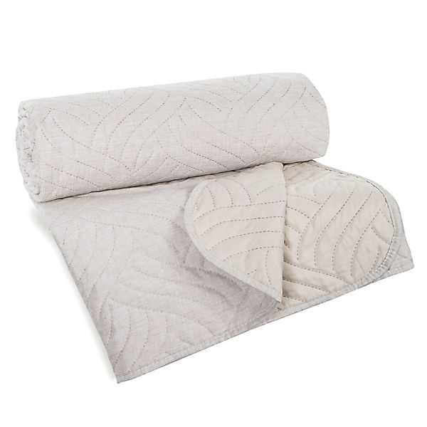 Eurofirany Tagesdecke LEINOPTIK, Karomuster Steppung Doppelbett günstig online kaufen