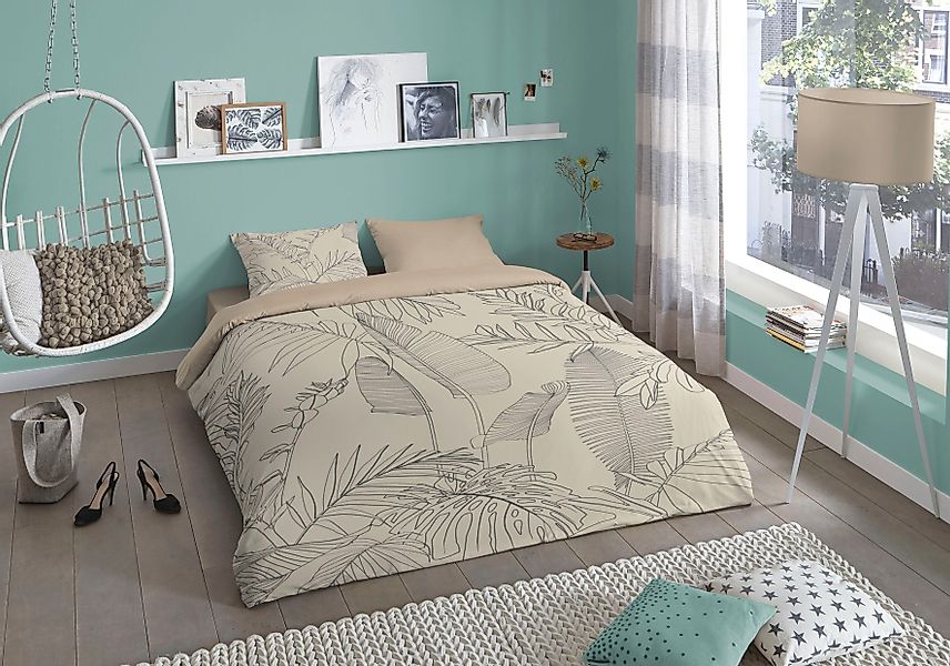 good morning Wendebettwäsche »Sym«, Baumwolle, 135x200, 2 Teilig, Reißversc günstig online kaufen