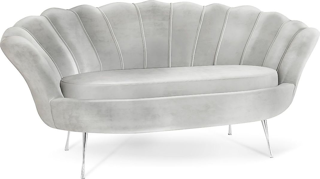 WFL GROUP Sofa Muschel, Samt 2-Sitzer günstig online kaufen