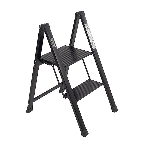 TRUTZHOLM Trittleiter 2 Stufig Klappbar bis 150 kg Alu Anti Rutsch Trittflä günstig online kaufen
